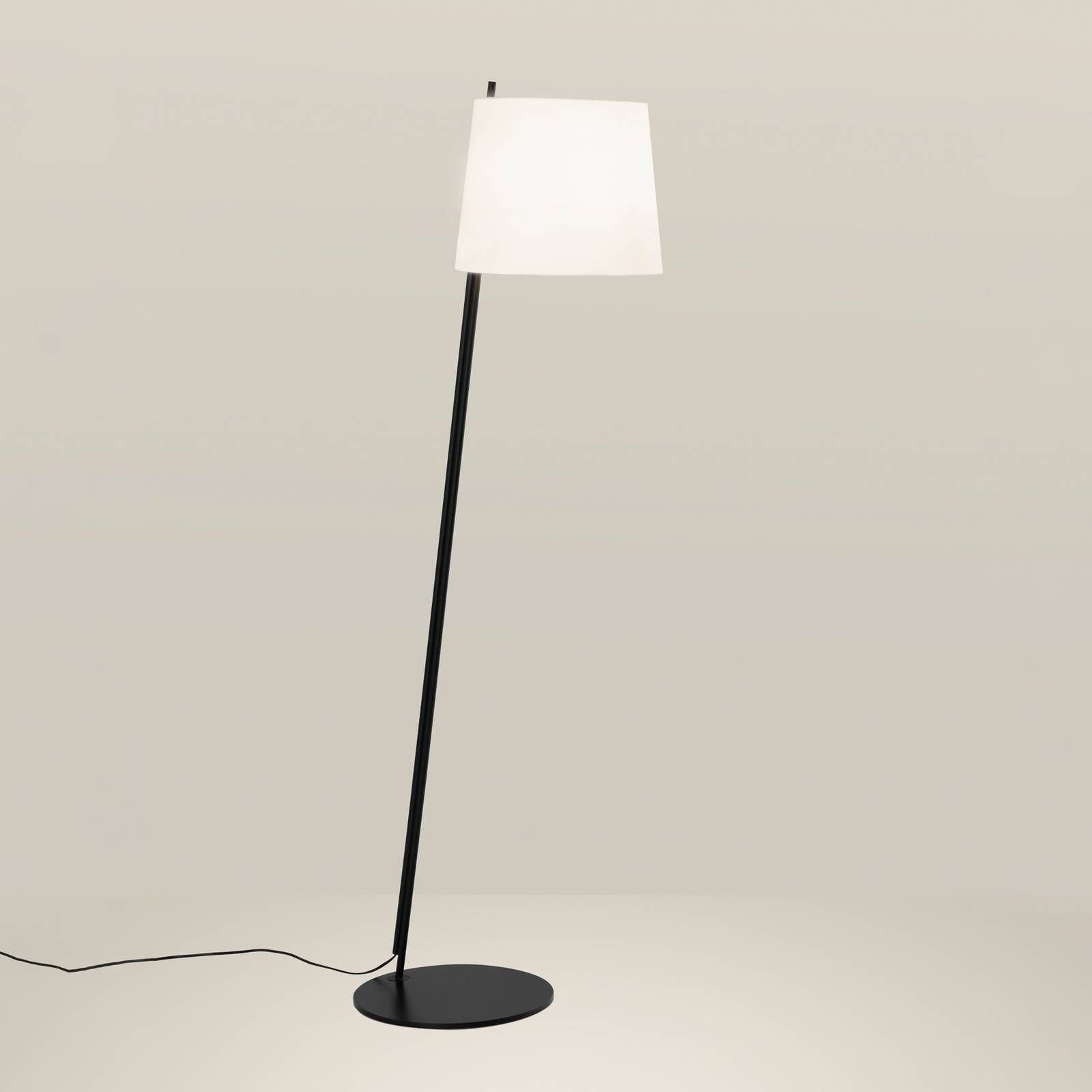 LEDS-C4 Clip stojaca lampa 158 cm tienidlo biela, Obývacia izba / jedáleň, oceľ, textil, E27, 15W, K: 158cm