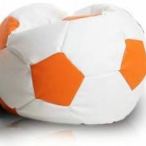 Sedací vak malá bielo oranžová futbalová lopta TiaHome