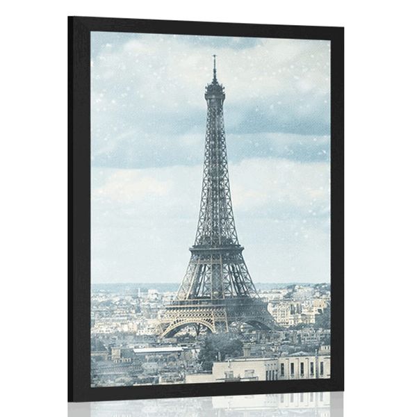 Plagát zimný Paríž - 40x60 white