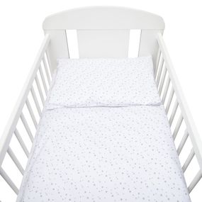 2-dielne posteľné obliečky New Baby 100/135 cm biele sivé hviezdičky