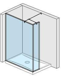 Jika Pure - Sklenená stena bočná 130 cm na sprchovú vaničku 130 cmx80 cm a 130 cmx90 cm, s úpravou Jika Perla Glass, 1300 mm x 200 mm x 2000 mm H2674270026681
