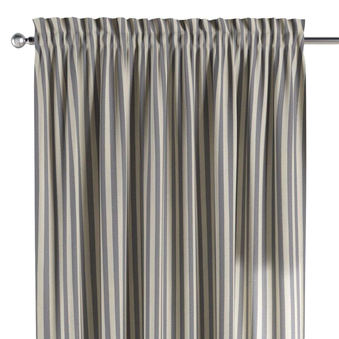 Dekoria Záves s navliekacou riasiacou páskou, granátovo-biele prúžky, 130 × 260 cm, Quadro, 136-02