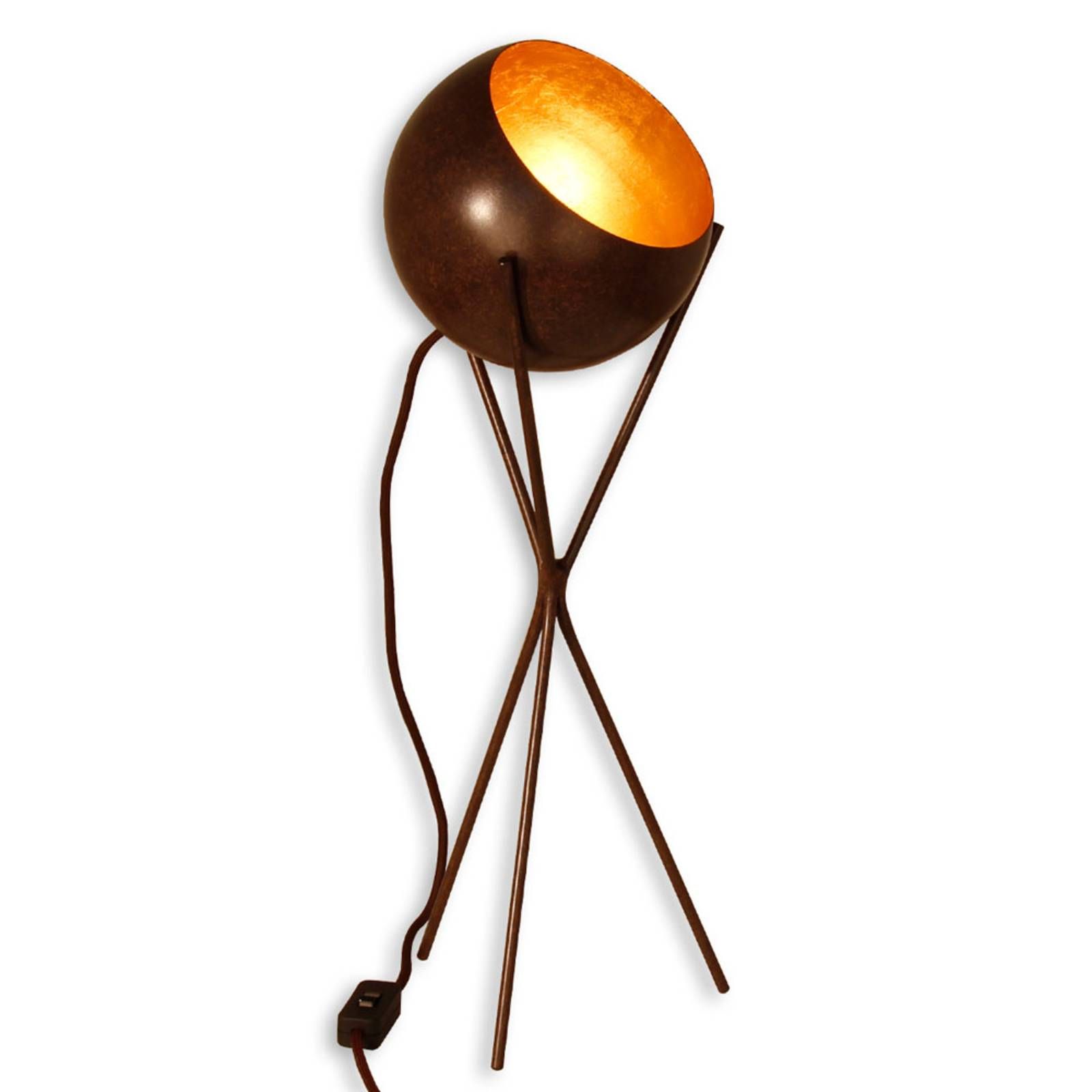 Menzel Solo – trojnohá stolná lampa, Obývacia izba / jedáleň, železo, E27, 42W, K: 62cm