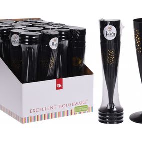 MAKRO - Pohár na šampanské 4ks plastové čierne