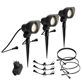 Philips 8719514477353 GardenLink Low Volt Spotlight Starter pack - nízkonapäťové exteriérové svietidlo/reflektor LED  3x6W/600lm 2700K čierna 3-set/konektor/adaptér 24W/kábel 5m+2m+2m