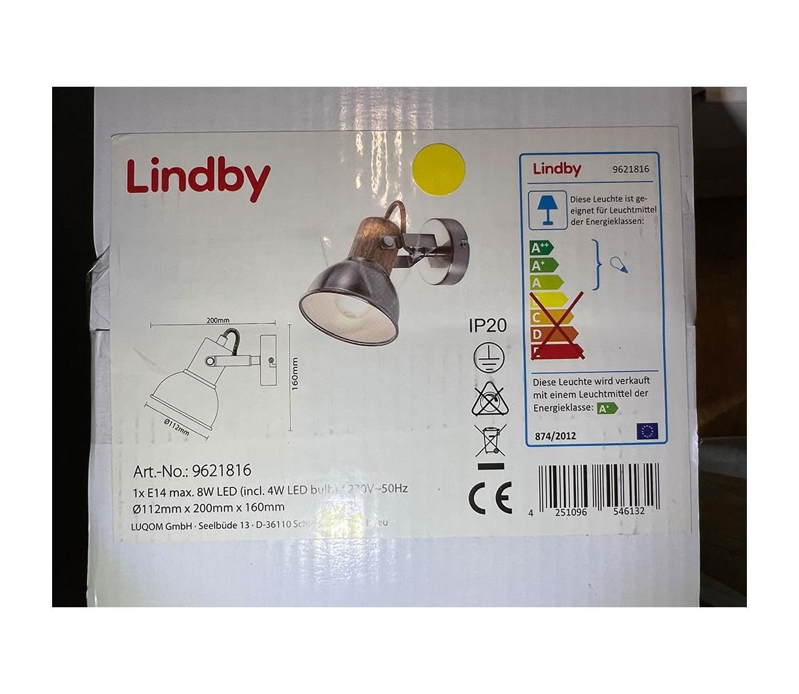 Lindby - LED Nástenné bodové svietidlo DENNIS 1xE14/4W/230V