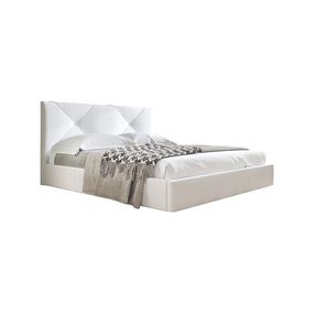 Čalúnená posteľ KARINO rozmer 80x200 cm Biela eko-koža