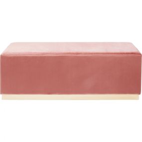 KARE Design Růžová čalouněná lavice s úložným prostorem Cherry Storage Brass