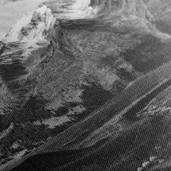 Obraz nádherná horská panoráma v čiernobielom prevedení - 60x40