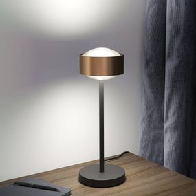 Top Light Puk! 120 Eye Table LED šošovky matné medená/čierna, Obývacia izba / jedáleň, hliníkový zinok, látka, sklo, 12W, K: 37cm