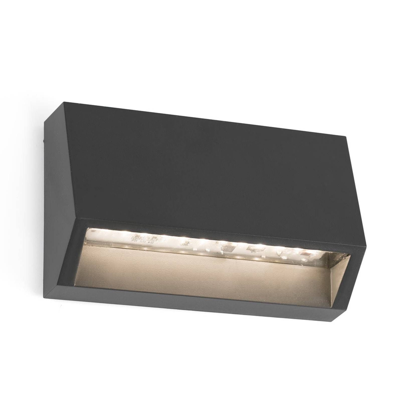 FARO BARCELONA Hranaté vonkajšie LED svietidlo Must, šírka 9, 6 cm, polykarbonát, 1.5W, L: 9.6 cm, K: 6cm