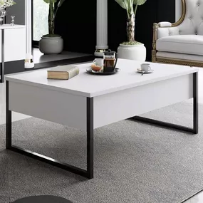 Dizajnový konferenčný stolík Hallan 90 cm biely / čierny