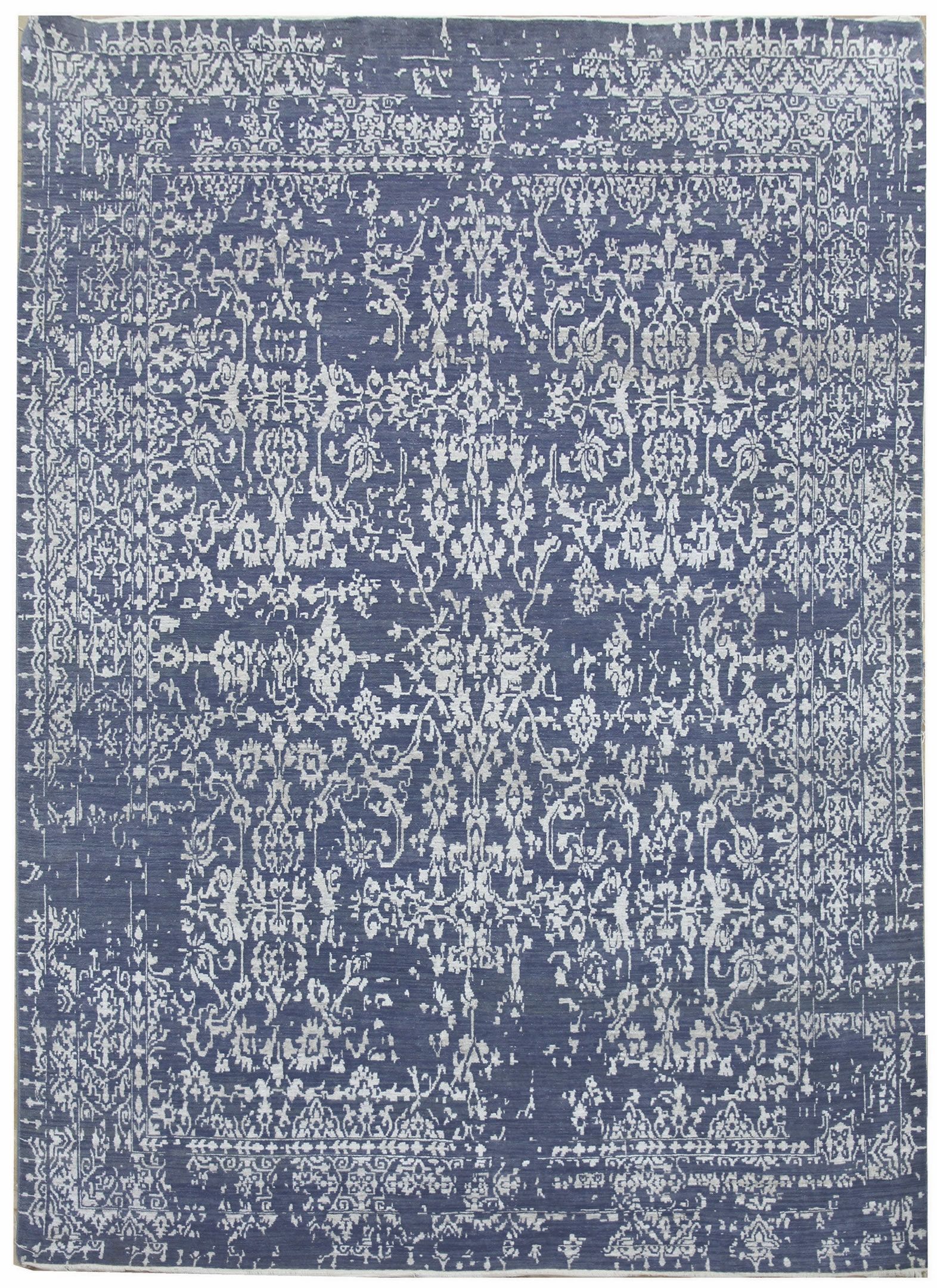 Diamond Carpets koberce Ručne viazaný kusový koberec Diamond DC-JK 1 Jeans blue / silver - 365x550 cm