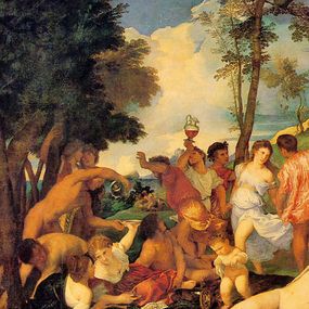 Reprodukcie Tizian - Bacchanal zs18321