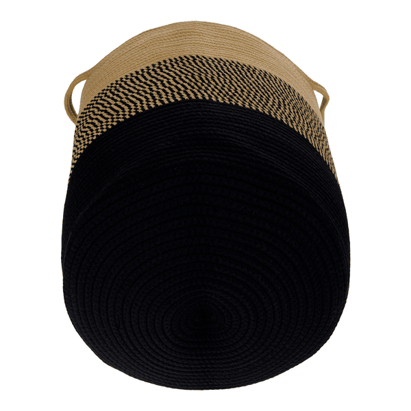 TEMPO-KONDELA VIDAN, pletený kôš, prírodná/vzor/čierna, 35x45 cm