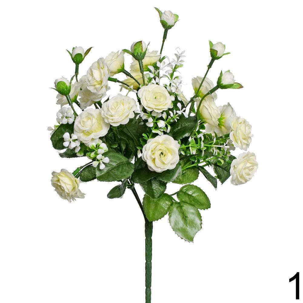Kytica mini ruža biela 33 cm 1000860B