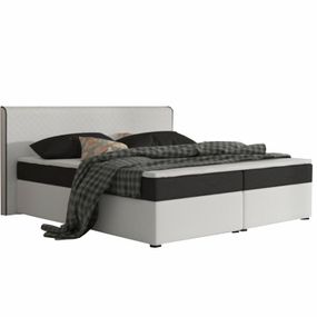 Manželská posteľ Boxspring 160 cm Namakyra komfort (biela + čierna) (s matracom a roštom)