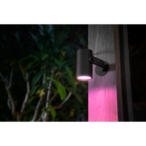 Hue LED vonkajšie spotové zemné / nástenné svietidlo Philips Lily 17414/30 / P7 čierne, set 3ks + ad