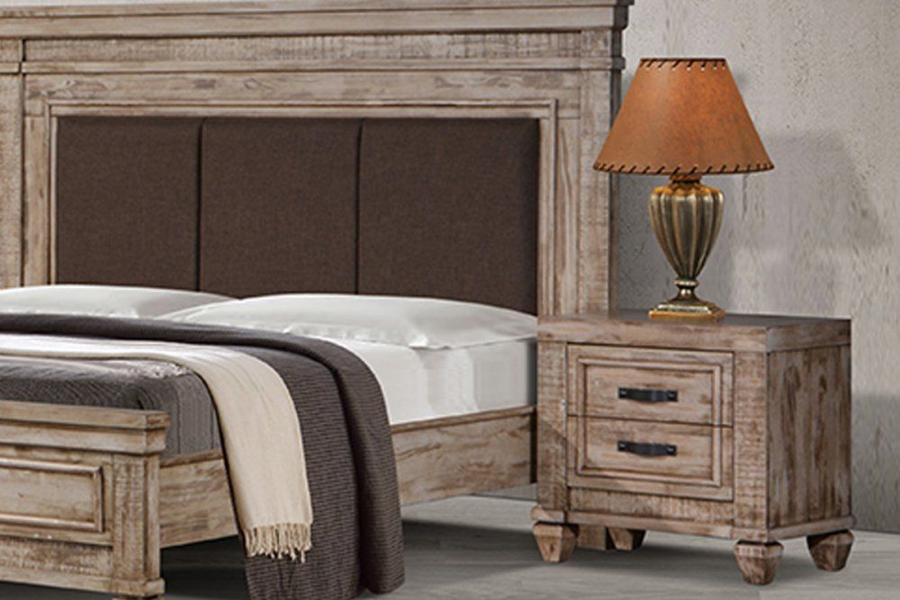 VerDesign, NAVITA drevený nočný stolík masív,prírodná dyha
