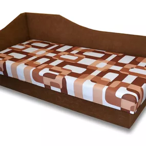 Jednolôžková posteľ (váľanda) 80 cm Lux 87 (Hnedá 13 + Gusto 11) (L)