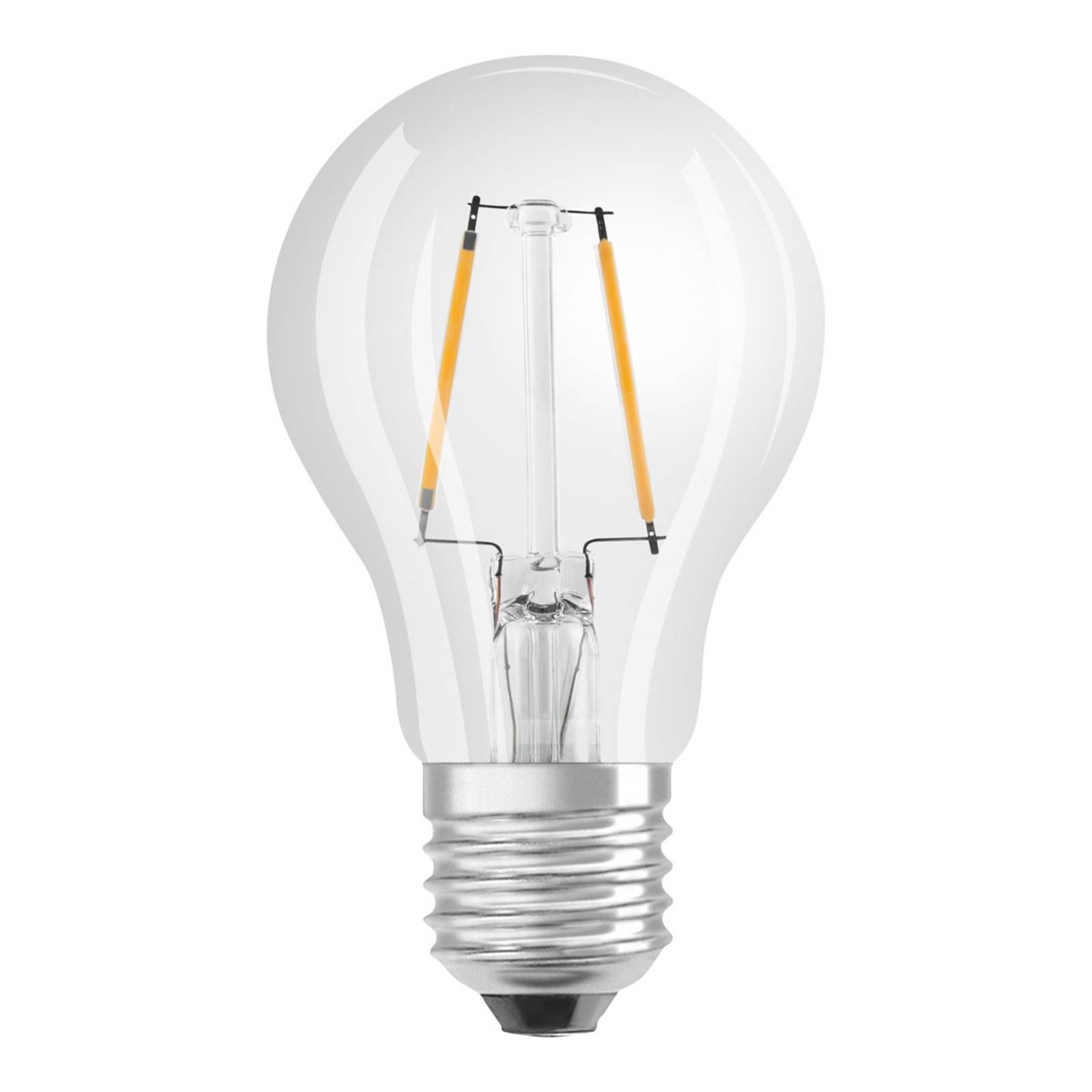 OSRAM LED žiarovka E27 2, 2W Classic filament 2700K, E27, 2.2W, Energialuokka: E, P: 10.5 cm