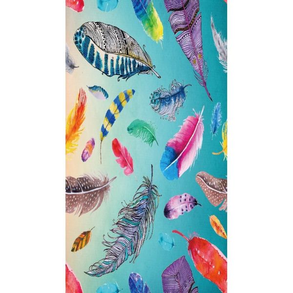 DomTextilu Plážová osuška s motívom farebných pierok 100 x 180 cm