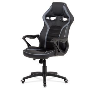 Autronic Kancelárska stolička, látka MESH a koženka, sivá / čierna KA-G406 GREY