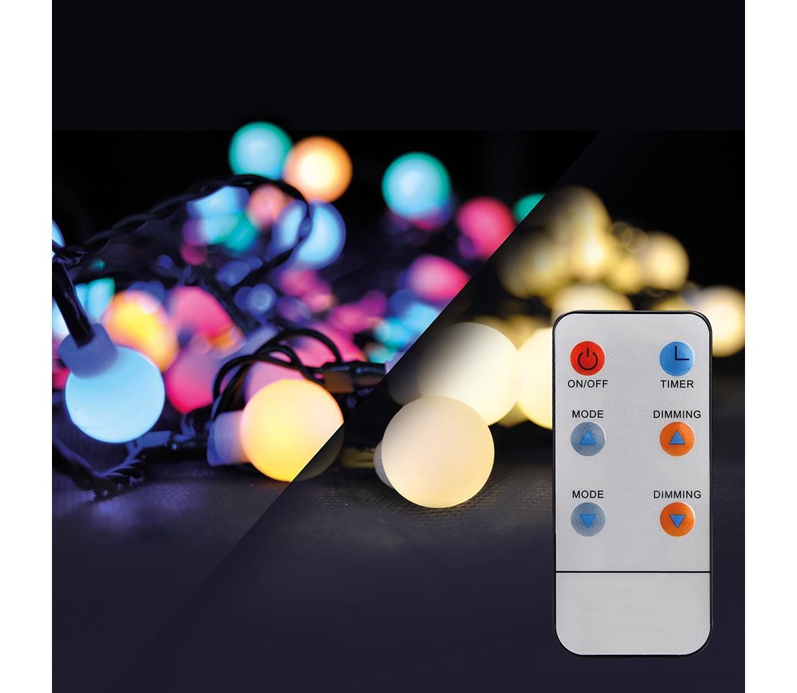Brilagi - LED RGBW Vianočná vonkajšia reťaz 100xLED/8 funkcií 15m IP44 + DO