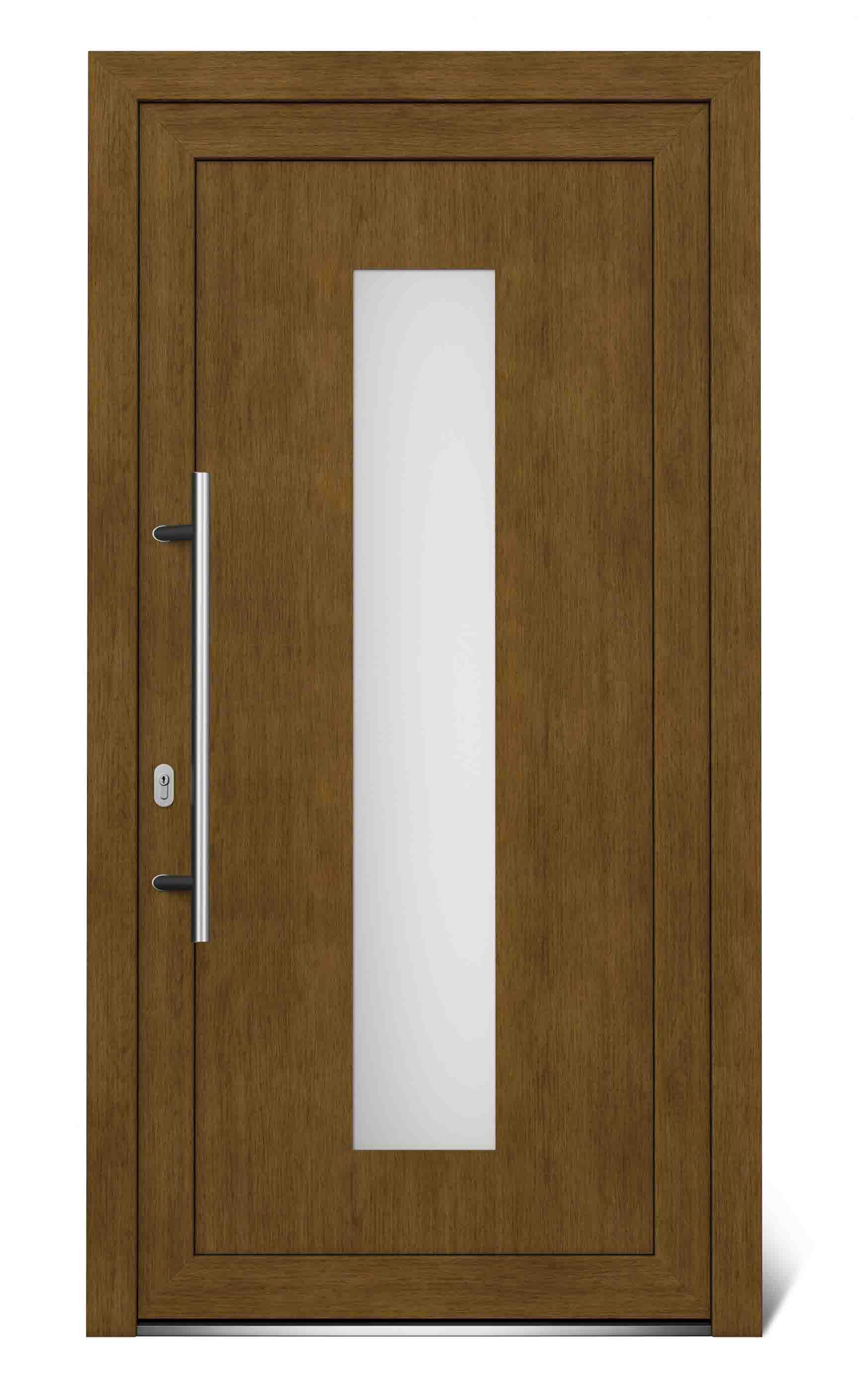 SKLADOVE-OKNA.sk Hlavné vchodové dvere EkoLine lavé, 1044 x 2020 mm, biela / zlatý dub