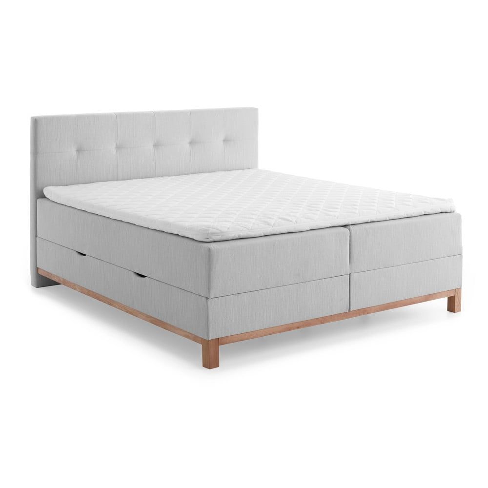 Svetlosivá boxspring posteľ s úložným priestorom 180x200 cm Catania - Meise Möbel