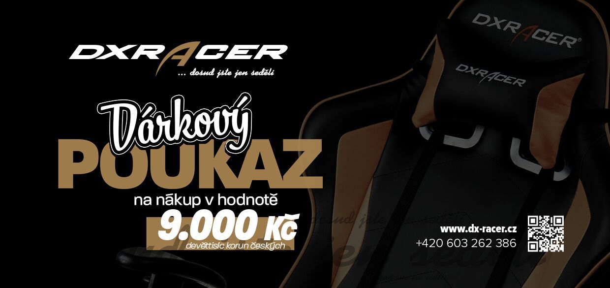 darčeková poukážka na stoličku DXRACER v hodnote 346,15 EUR