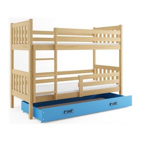 Detská poschodová posteľ CARINO s úložným priestorom 80x160 cm - borovica Modrá