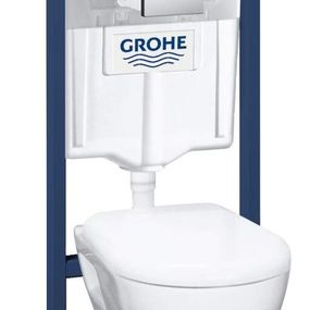 Grohe Solido - Set predstenovej inštalácie, klozetu Bau Ceramic a dosky softclose, tlačidlo Skate Cosmopolitan, chróm 39186000