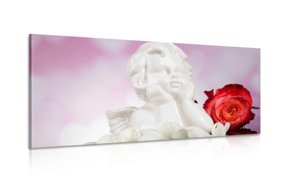 Obraz anjel s ružou - 120x60