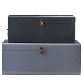 House Doctor Kovový box Metal Blue/Grey Menší