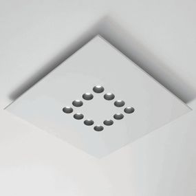ICONE Confort stropné LED v modernej bielej, Obývacia izba / jedáleň, hliník, 4.5W, P: 65 cm, L: 65 cm, K: 4.5cm