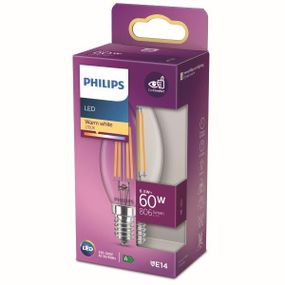 Philips 8718699762193 LED žiarovka classic E14 6,5W/60W 806lm 2700K B35 sviečka filament