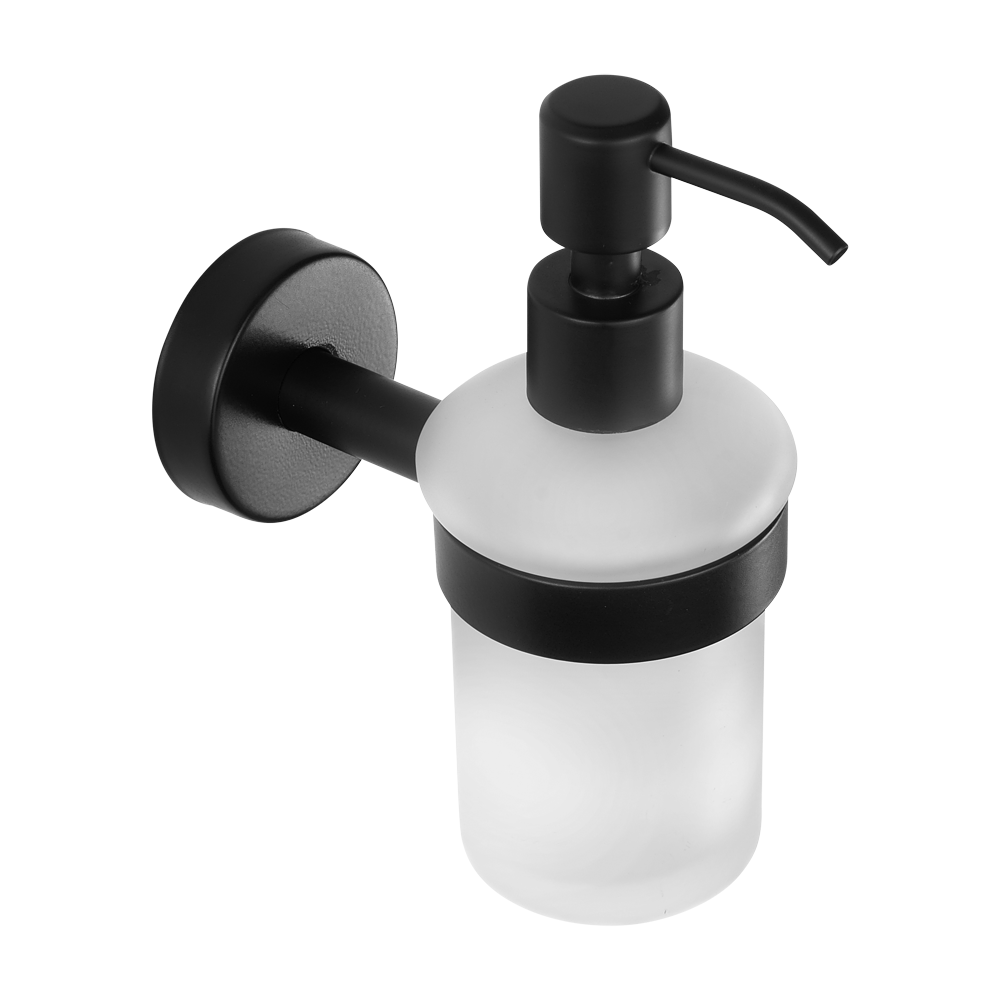 Sanela - Dávkovač tekutého mydla nerez/sklo, povrch čierny matný