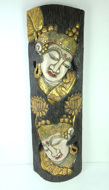 Socha z dreva, čierno-zlatá, výška 118 cm, exotické drevo, ručná práca