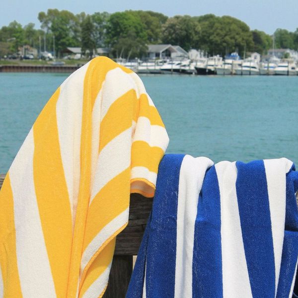 Abyss & Habidecor PRADO luxusní modrý plážový ručník Abyss & Habidecor z egyptské bavlny, Barva 770 - Linen