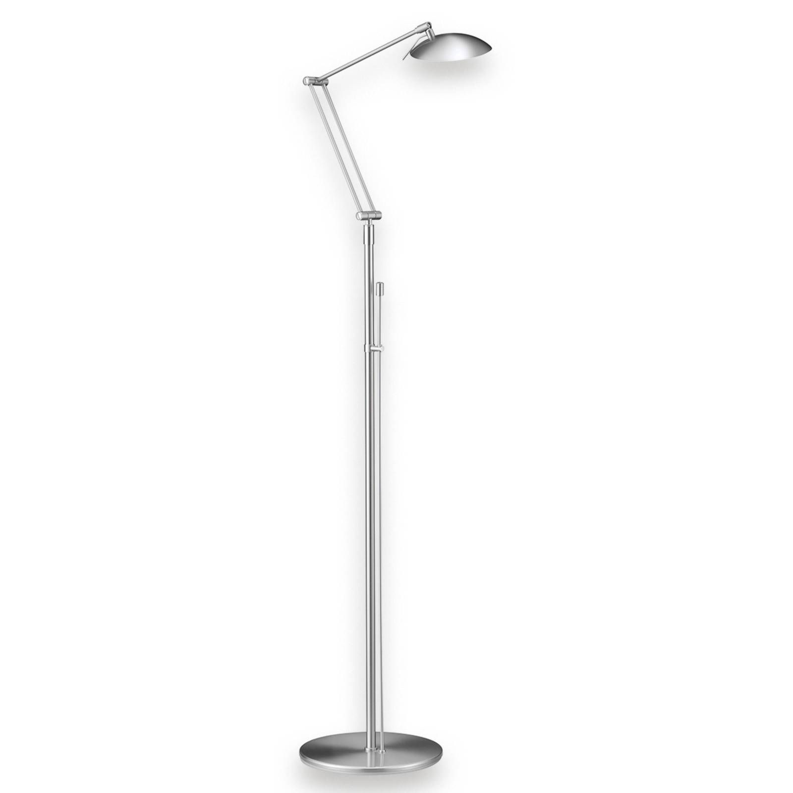 Knapstein Stojaca LED lampa Curl matný nikel, Obývacia izba / jedáleň, mosadz, 4W, K: 126cm