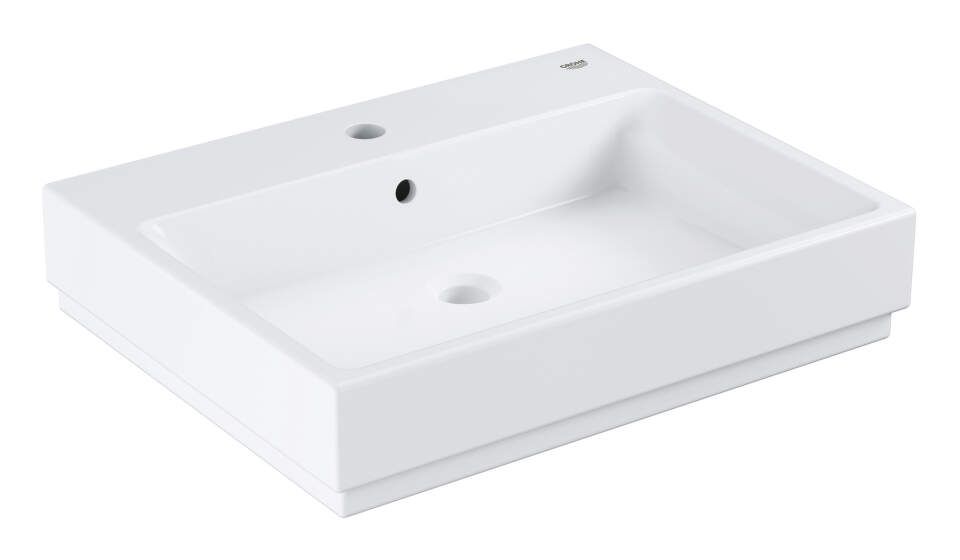 Grohe Cube Ceramic - Umývadlo s prepadom, 600 mm x 490 mm, PureGuard, alpská biela 3947300H