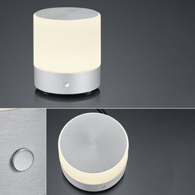 BANKAMP Button stolná LED lampa 18, 5 cm hliník, Obývacia izba / jedáleň, kov, sklo, 24W, K: 18.5cm