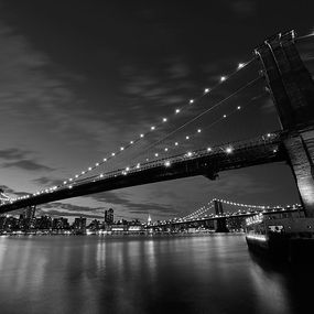 Brooklyn Bridge v noci BW - fototapeta FX0220