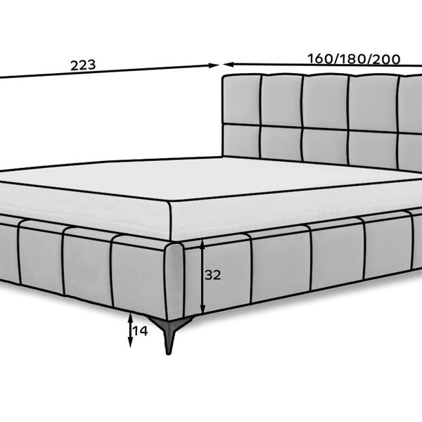 Čalúnená manželská posteľ s roštom Molina 180 - béžová