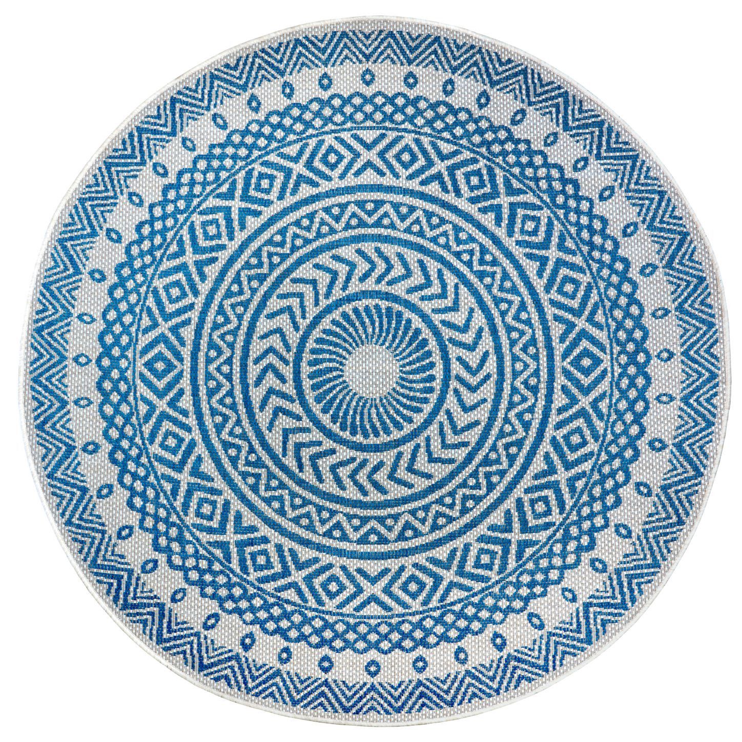 NORTHRUGS - Hanse Home koberce Kusový koberec Jaffa 105215 Petrol blue Cream kruh - 160x160 (priemer) kruh cm
