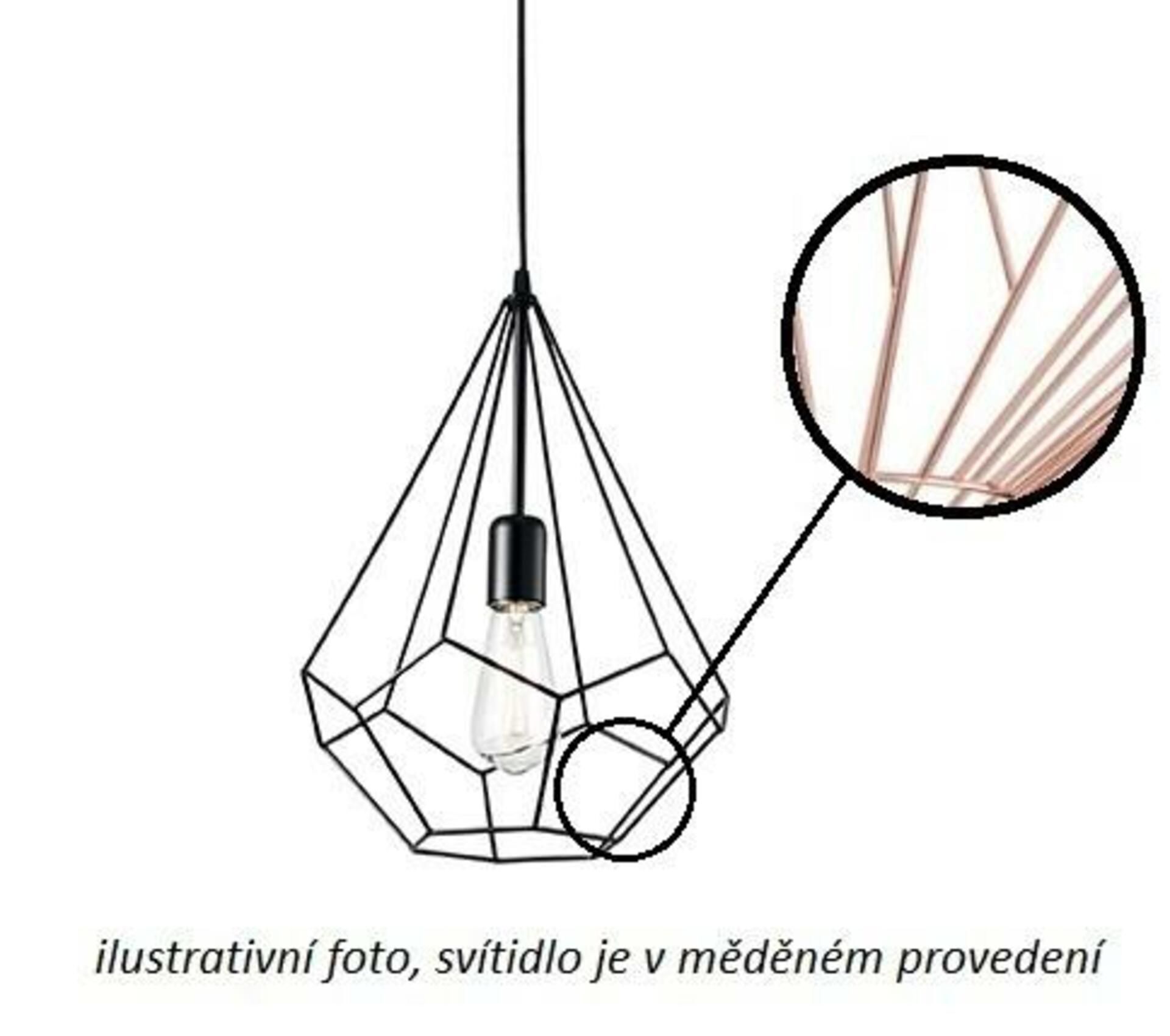 Závěsné svítidlo Ideal Lux Ampolla-3 SP1 rame 167367 měděné 30cm