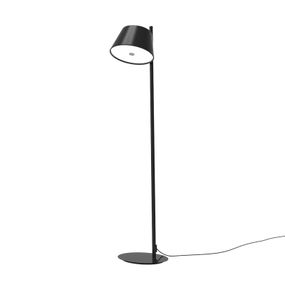 Marset MARSET Tam stojacia lampa, 1-pl. matná, čierna, Obývacia izba / jedáleň, hliník, kov, metakrylát, E27, 8W, K: 116cm