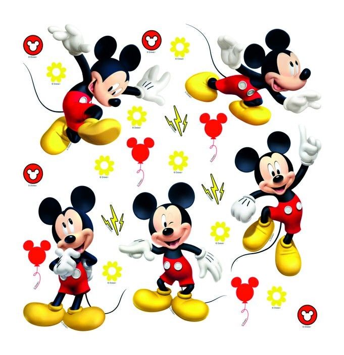 DK S 3802 AG Design samolepiace dekorácia - samolepka na stenu Mickey Mouse, veľkosť 30 x 30 cm