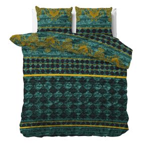 DomTextilu Bavlnené zelené vzorované posteľné obliečky 140 x 200 cm 38096